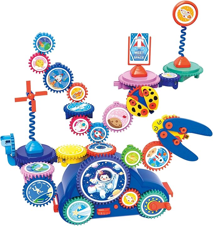 STEM Learning Gears Toys for Boys Girls Age 3+ Years old, Toddler Engineers Building Toy Set for 3-5, 30Pcs Educational Co...