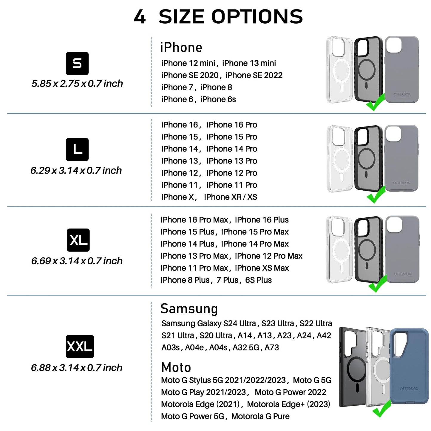 Ykooe Rugged Nylon Holster Compatible With Iphone 16/15/14/13/12 Pro Max & Plus Models, Galaxy S24/S23/S21/S20 Fe Cell Phone Bel