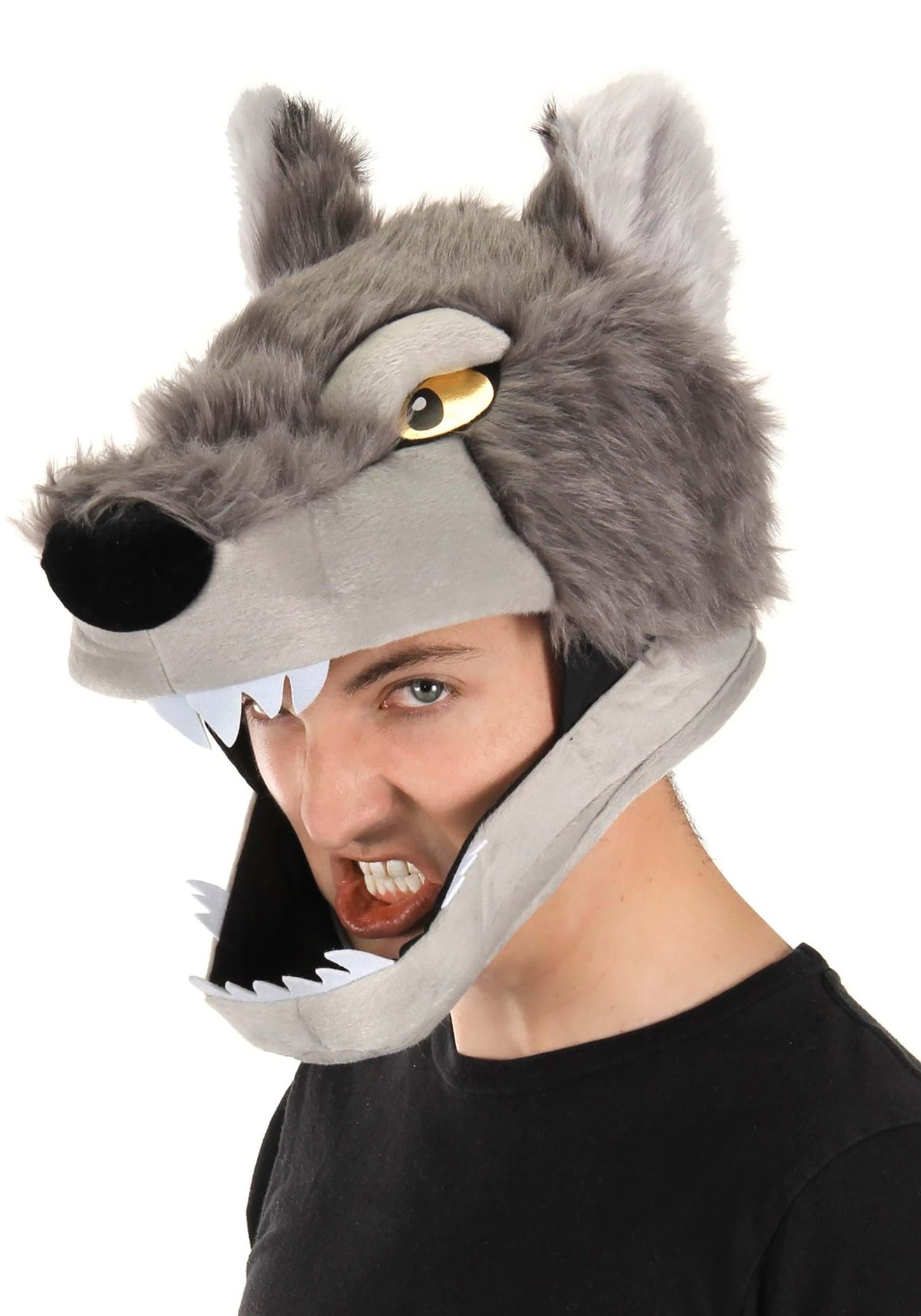 elope Wolf Costume Jawesome Hat Mask for Adults and Kids - Standard - Gray