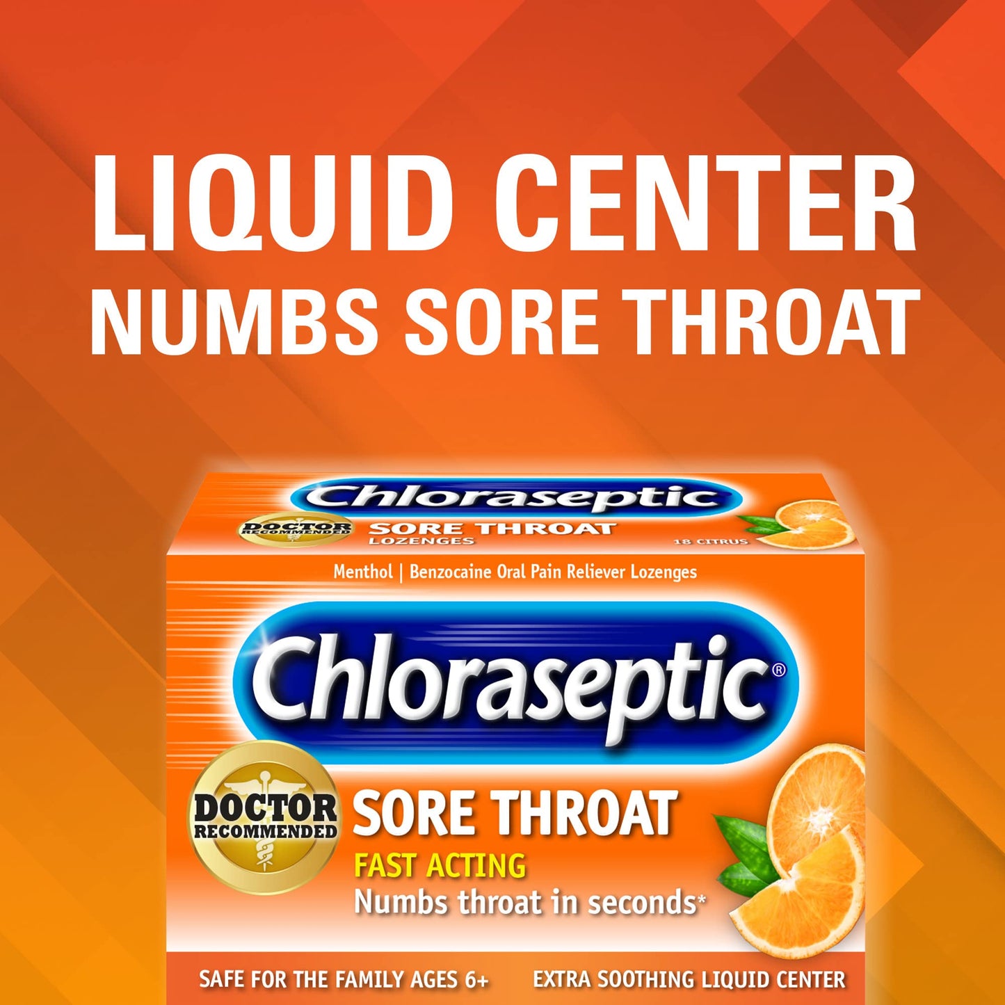 Chloraseptic Sore Throat Lozenges, Citrus, 18 Count, 6 Pack