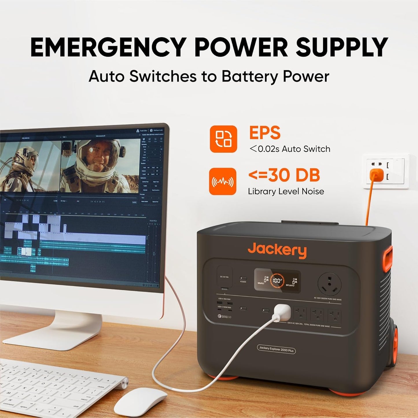 Jackery Portable Power Station Explorer 2000 Plus, Solar Generator With 2042Wh Lifepo4 Battery 3000W Output, Expandable To 24Kwh