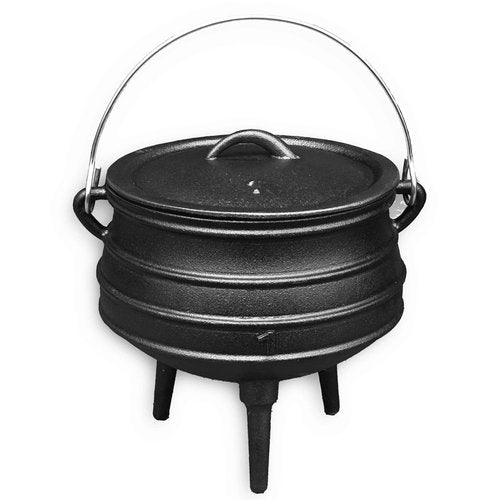 Cuisiland 3.2QT Cast Iron Potjie Cauldron Pot with Lid & 3 Legs – Pre-Seasoned South African-Style Campfire Pot for Outdoor Cooking, Soups, Stews & Braising – Heavy-Duty Cast Iron Dutch Oven