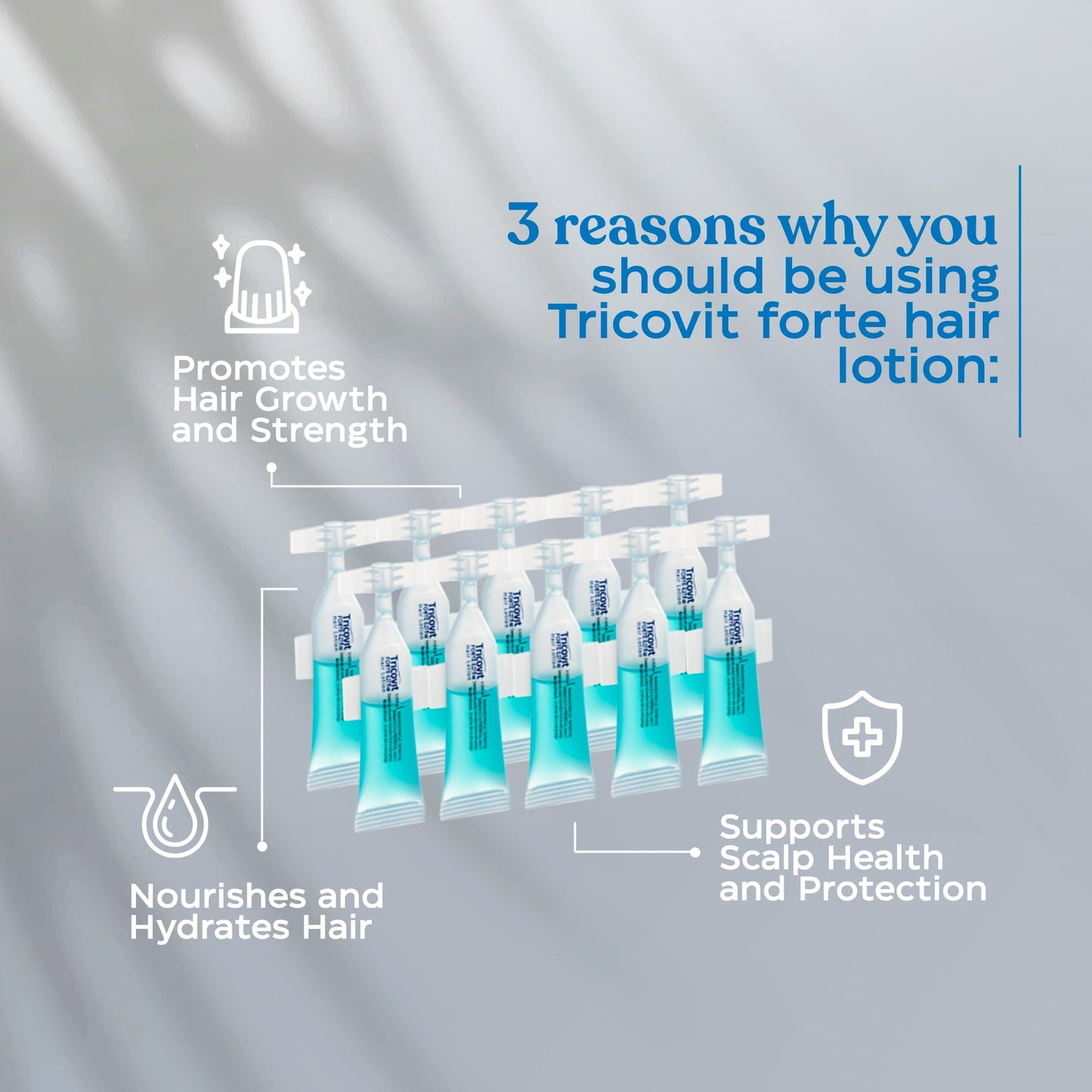 Tricovit Forte Hair Loss Treatment - Hair Growth Products for Women & Men Developed by Dermatologists - DHT Blocker & Sebum Regu