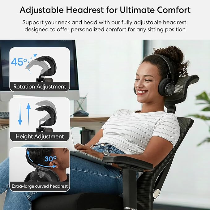 AUTONOMOUS ErgoChair Pro Ergonomic Office Chair Foam Black Adjustable Lumbar Support, Rolling Swivel - Home office Desk Chairs with Wheels and Arms - Ergonomic Desk Chair Comfy for Gaming & Long Hours