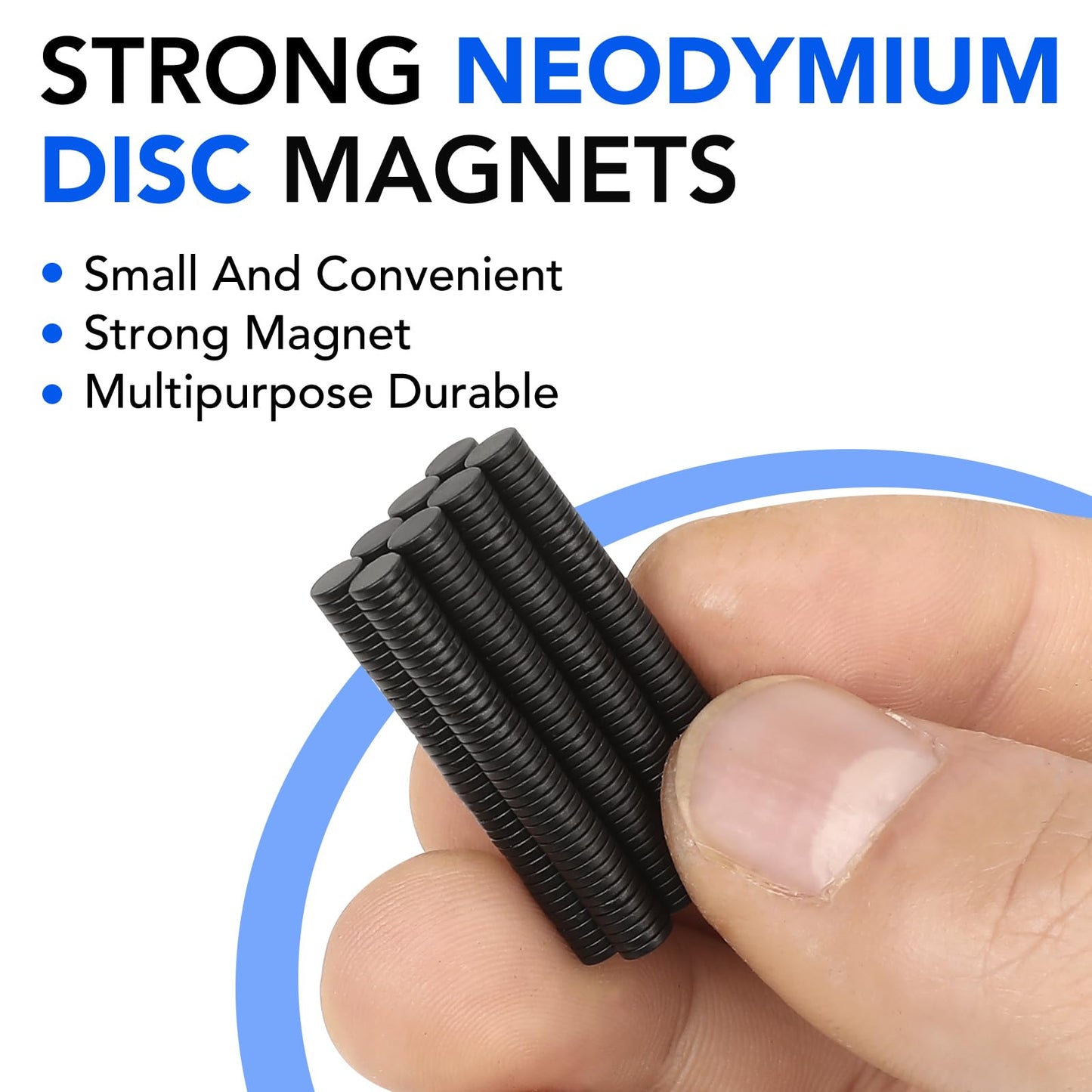 TRYMAG Black Small 400Pcs Rare Earth Magnets, 3 Different Sizes Tiny Mini for Crafts, Small Round Fridge Magnets for Miniatures, Refrigerator, Office, Kitchen, Cabinet
