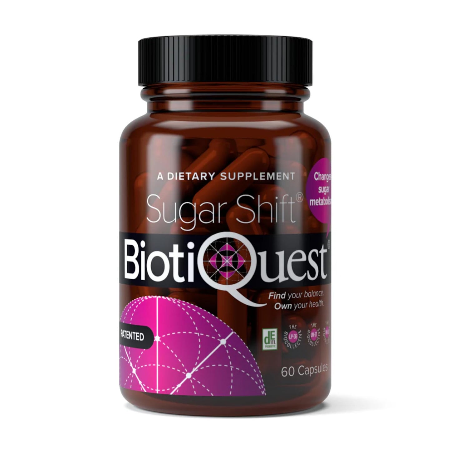 BiotiQuest Sugar Shift Probiotics to Support Against Pathogens and Protect Your Immune System, 22 Billion CFU, Non-GMO, and Gluten Free, 60 Capsules