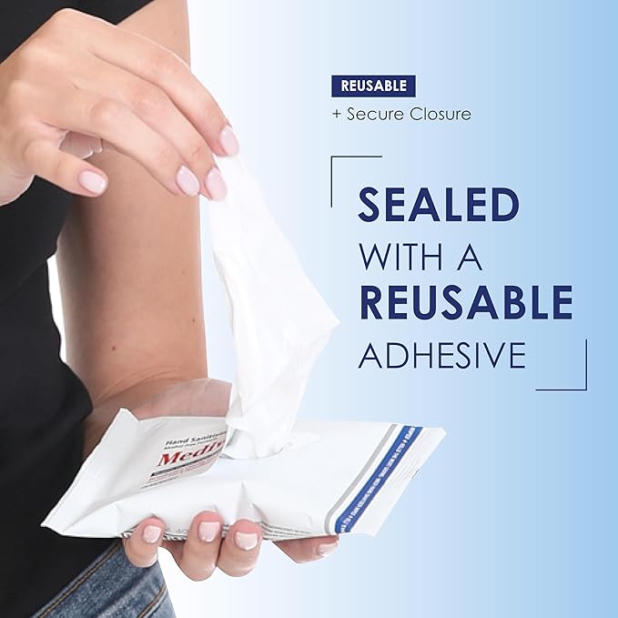 Mediwiper 10 Count Alcohol-Free Sanitizing Wipes, Hand Sanitizer, Disinfecting Large Unscented Wet Wipes Bulk (1000 Wipes (10ct*10pk))