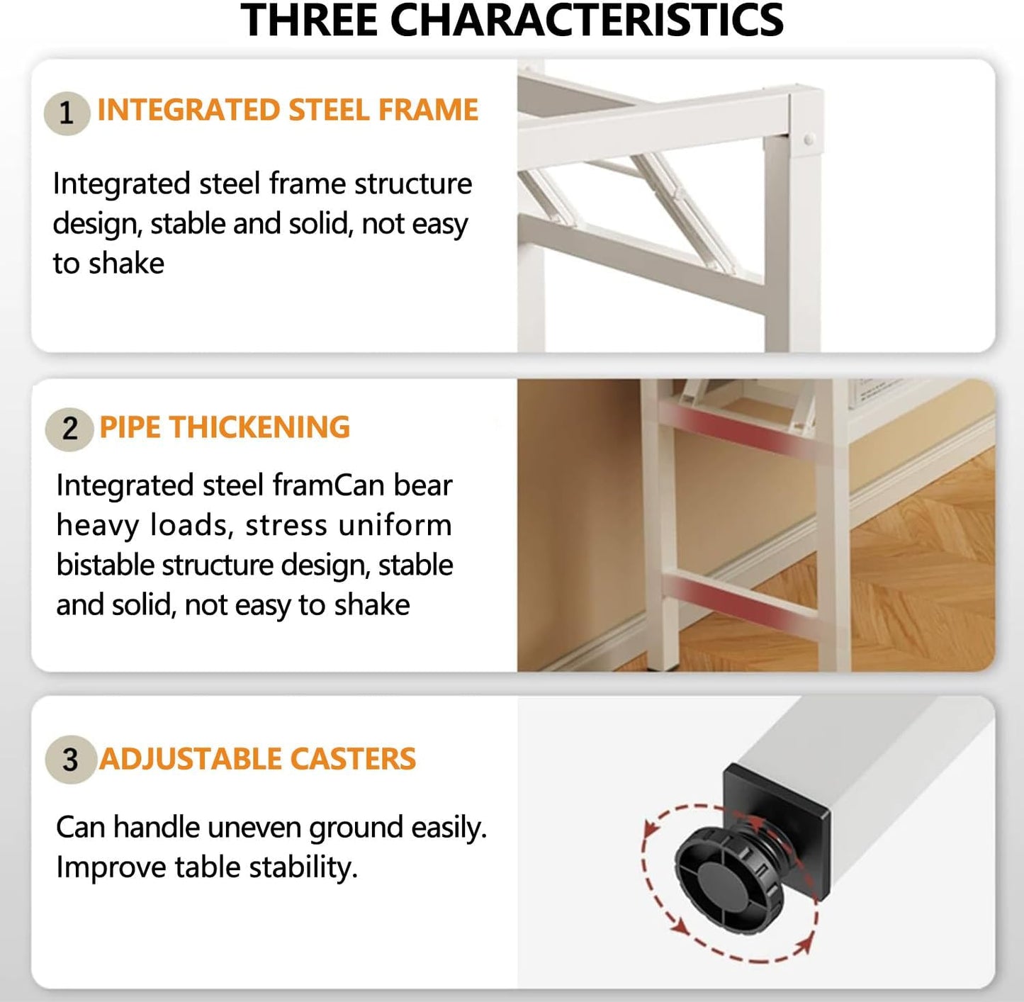 39.4 Inch Foldable Desks for Small Spaces,Foldable Desk No Assembly,Small Table for Bedroom,Black.
