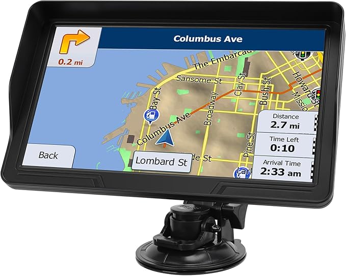 9'' GPS Navigator for Car Truck RV - Touchscreen Navigation System with Sun Visor, 2025 North America Maps Free Lifetime U...