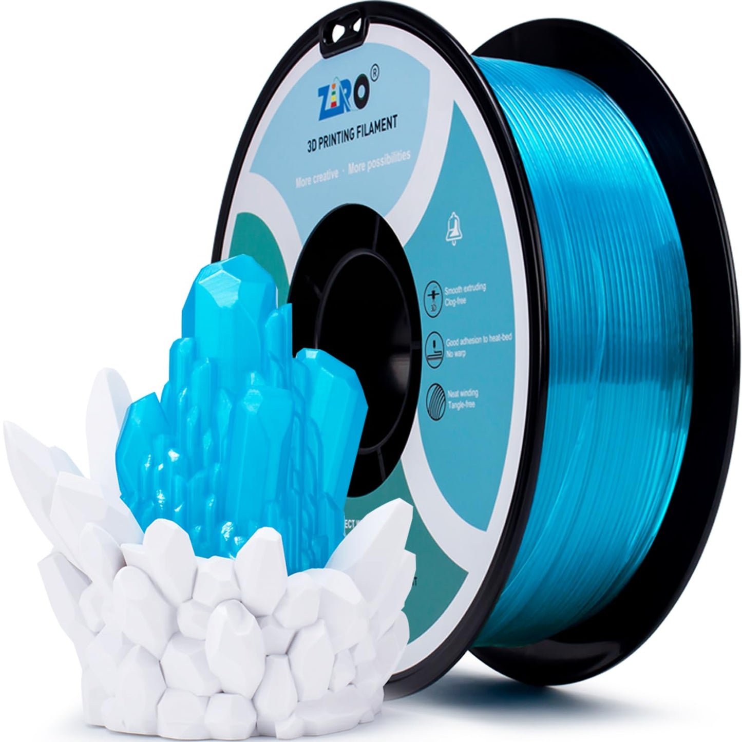 ZIRO 3D Printing Filament, Translucent PLA Series, 1.75mm PLA Filament Material, Dimensional Accuracy +/- 0.03mm, 2.2lbs Spool,