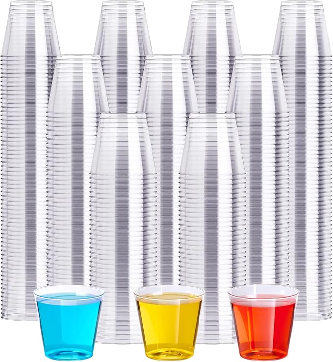 1 OZ 500 Pack Plastic Shot Glasses, Disposable Cups, 1 Ounce Tasting Cups Party Cups Perfect for Whiskey, Wine Tasting, Fo...