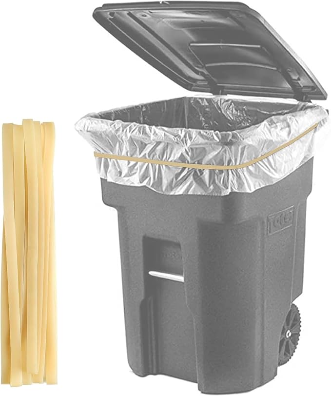 Thick Rubber Bands for 95-96 Gallon Trash Cans(Value 6 Pack,Beige)