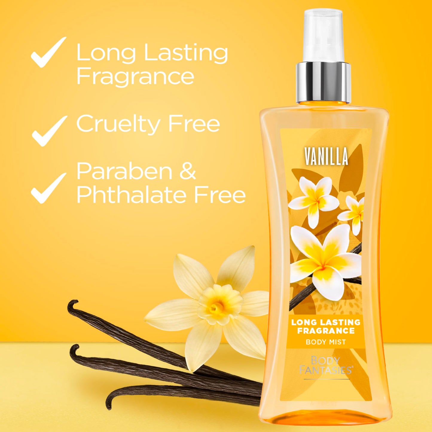 Body Fantasies Signature Fragrance Body Spray, Vanilla, 8 fl oz (Pack of 2)