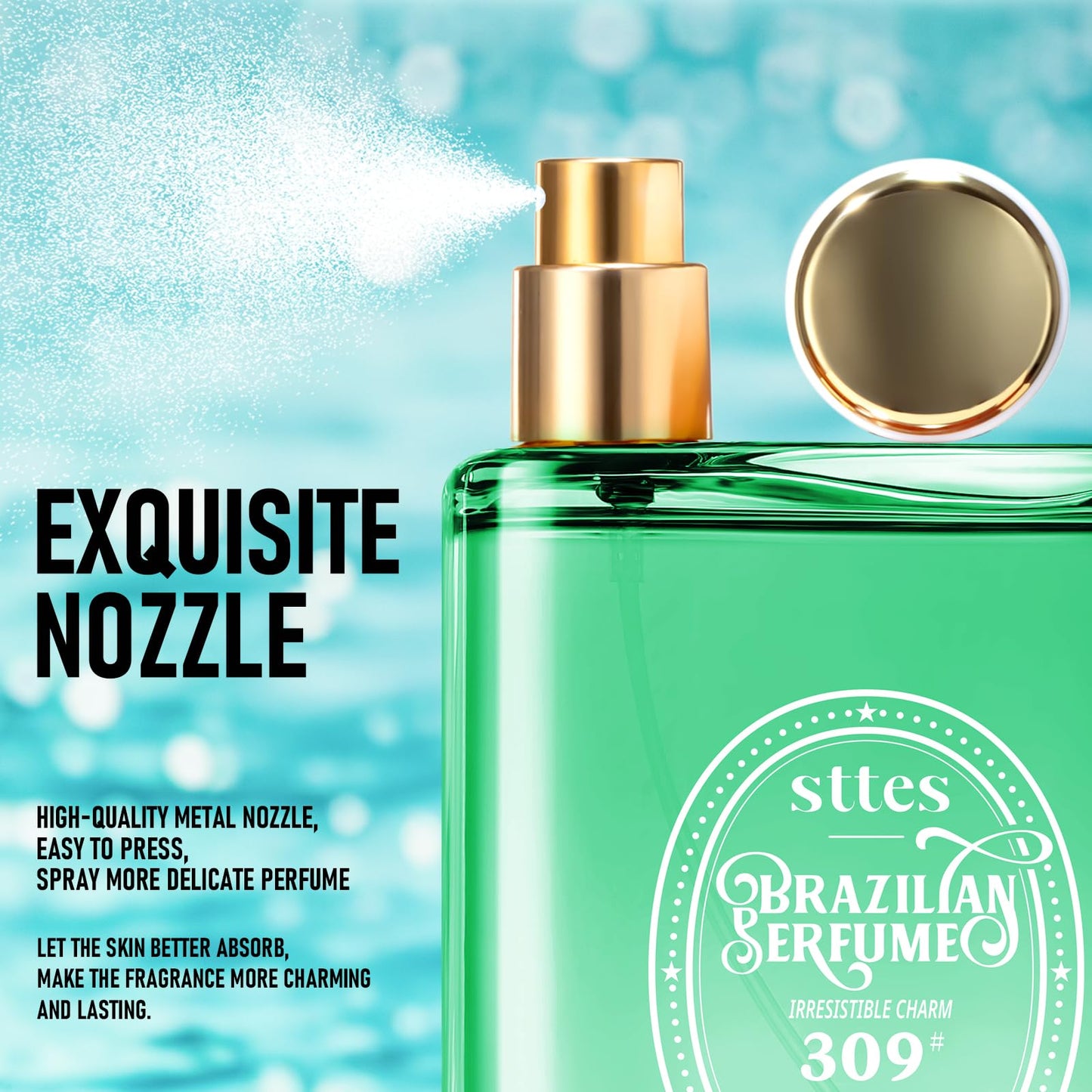 Sttes Perfume 309# (Irresistible Charm) – Eau de Parfum 100ml (3.4 fl oz) – Coconut Cream, Vanilla, Toasted Praline