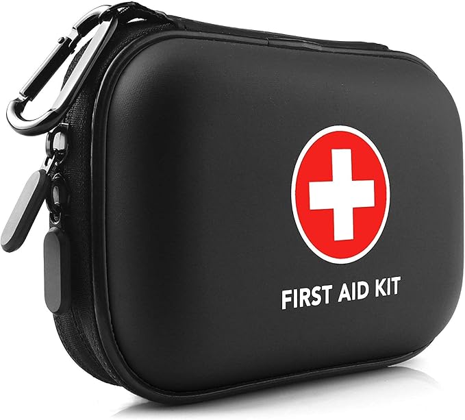 Mini First Aid Kit, 100 Pieces Water-Resistant Hard Shell Small Case - Perfect for Travel, Outdoor, Home, Office, Camping,...
