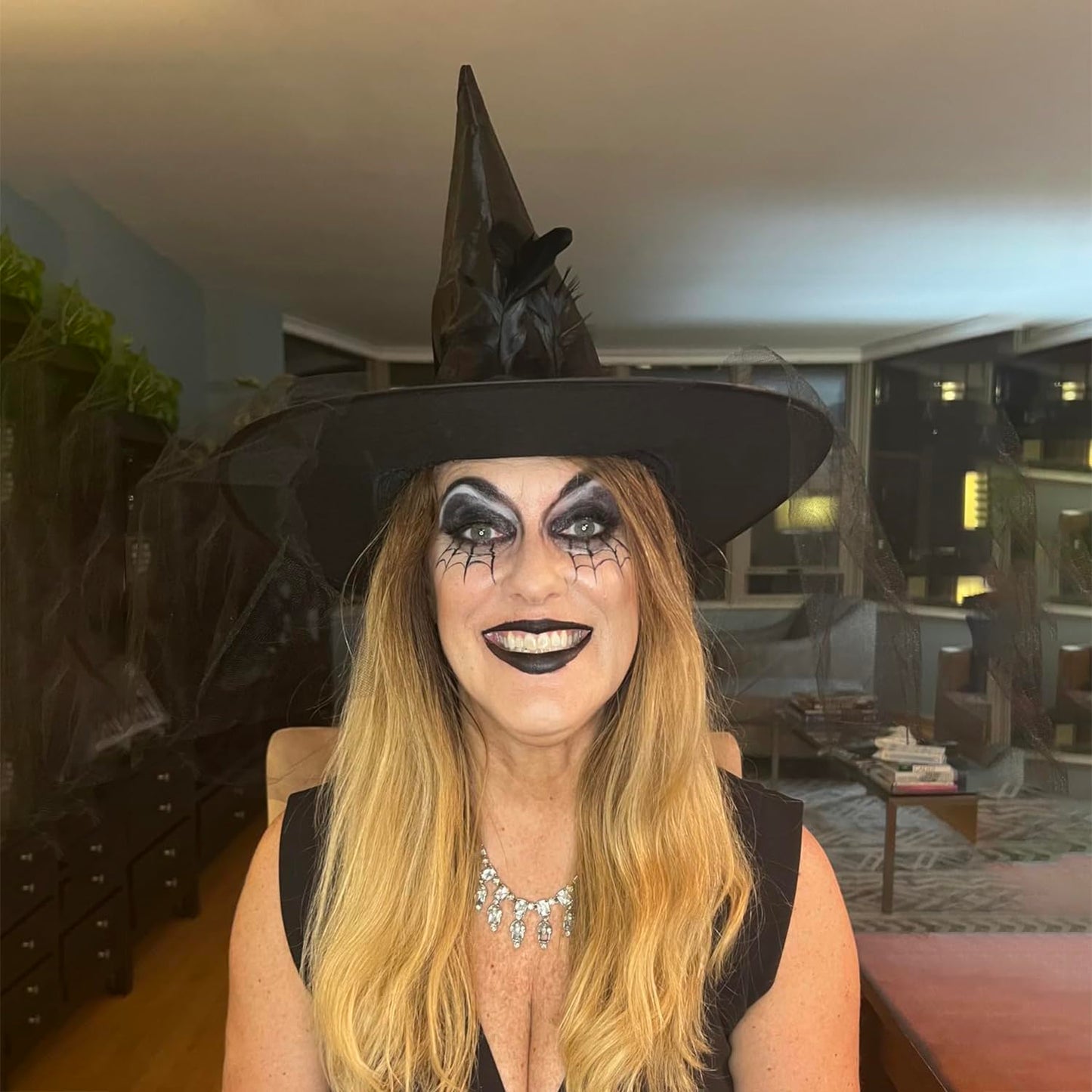 Halloween Witch Hat Costume Accessory Women Hats for Halloween Party Cosplay (Black)
