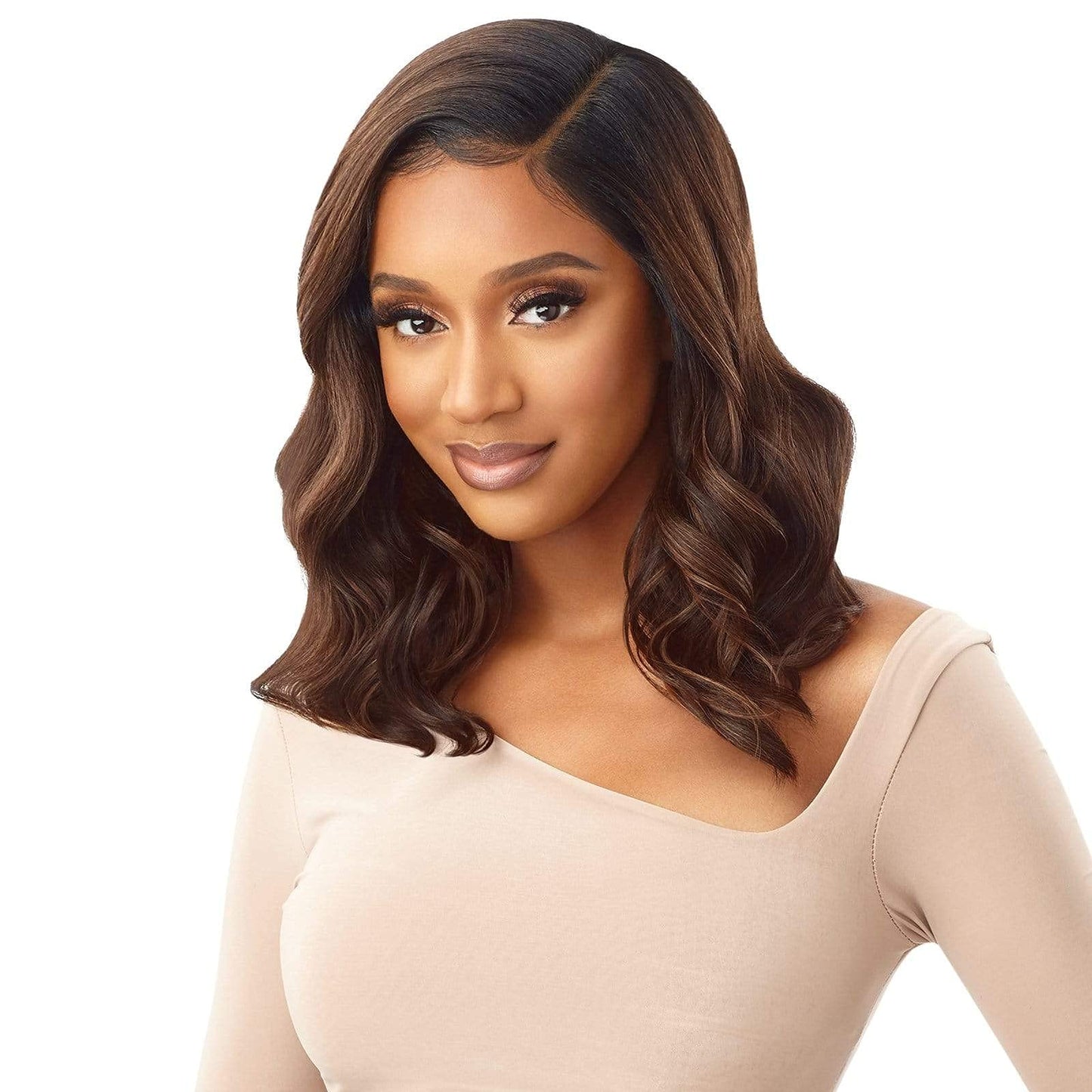 Outre Melted Hairline Synthetic HD Lace Front Wig - HERMINIA (1 Jet Black)