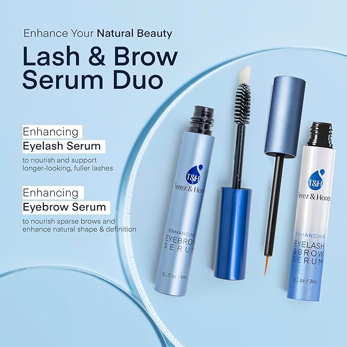 Terez & Honor Advanced Enhancing Eyelash and Eyebrow Serum (Lash Brow Serum Duo Pack)