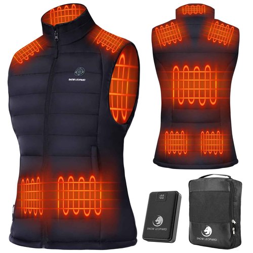 SNOW LEOPARD Women’s Heated Vest with Battery Pack Included 7.4V / 16000mAh, Lightweight Electric Vest