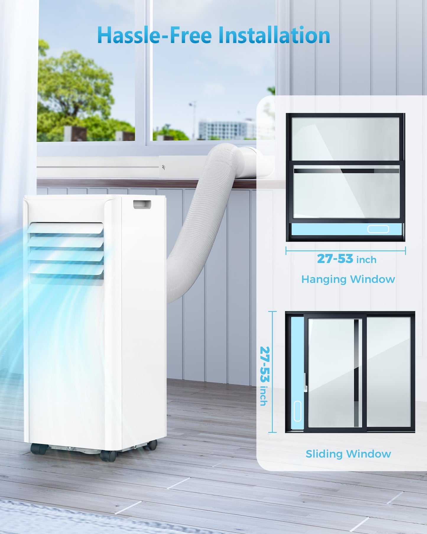 Electactic Portable Air Conditioners 8000 Btus, Portable Ac Unit Cools Up To 350 Sq.Ft,3-In-1 Free Standing Cooling Ac Unit With