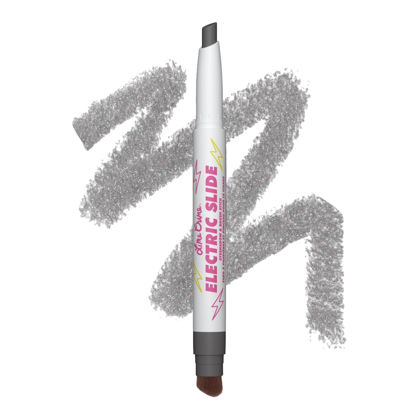 Lime Crime Electric Slide Eyeshadow & Brush Stick, G2G (Metallic Black) - Lightweight 2-in-1 Eyeshadow Smudge Stick with Angled