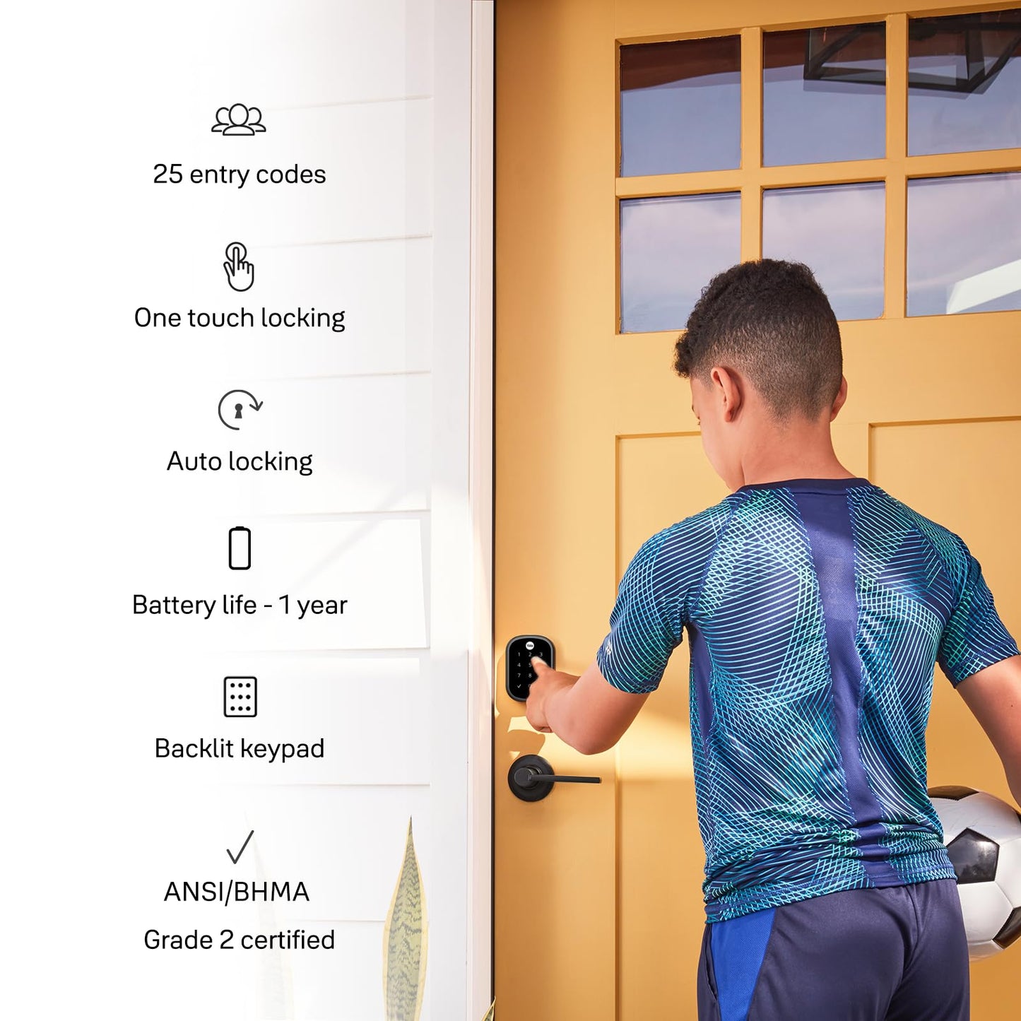 Yale Key Free Touchscreen Deadbolt with Z-Wave Plus - Yale Pro Series, Black Suede, YRD157-NR-BSP