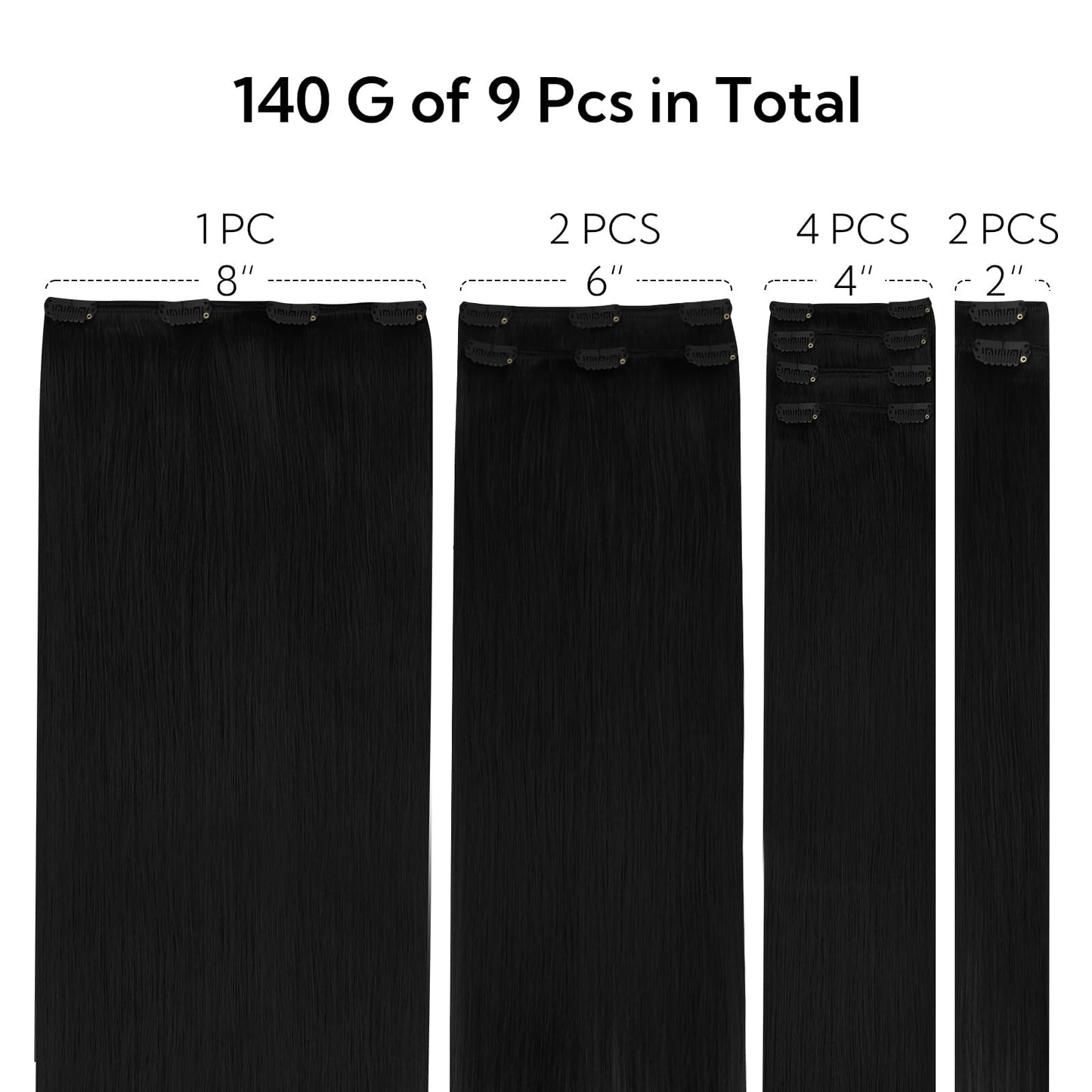 HOTBANANA Clip in Hair Extensions Real Human Hair, 150g 9pcs 24 inch Auburn Ginger Straight Remy Clip in Extensions Full Head fo