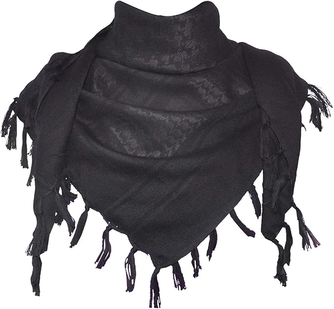 Explore Land Cotton Shemagh Keffiyeh Tactical Desert Scarf Neck Head Wrap with Tassel for Men Women