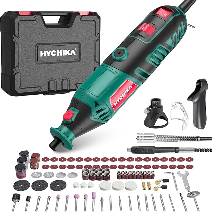 HYCHIKA Heat Gun,Orbital Sander 3.8Amp 450W,Reciprocating Saw,180W Rotary Tool,30W LED Work Light,5-Tool Power Tool Set Combo Kit
