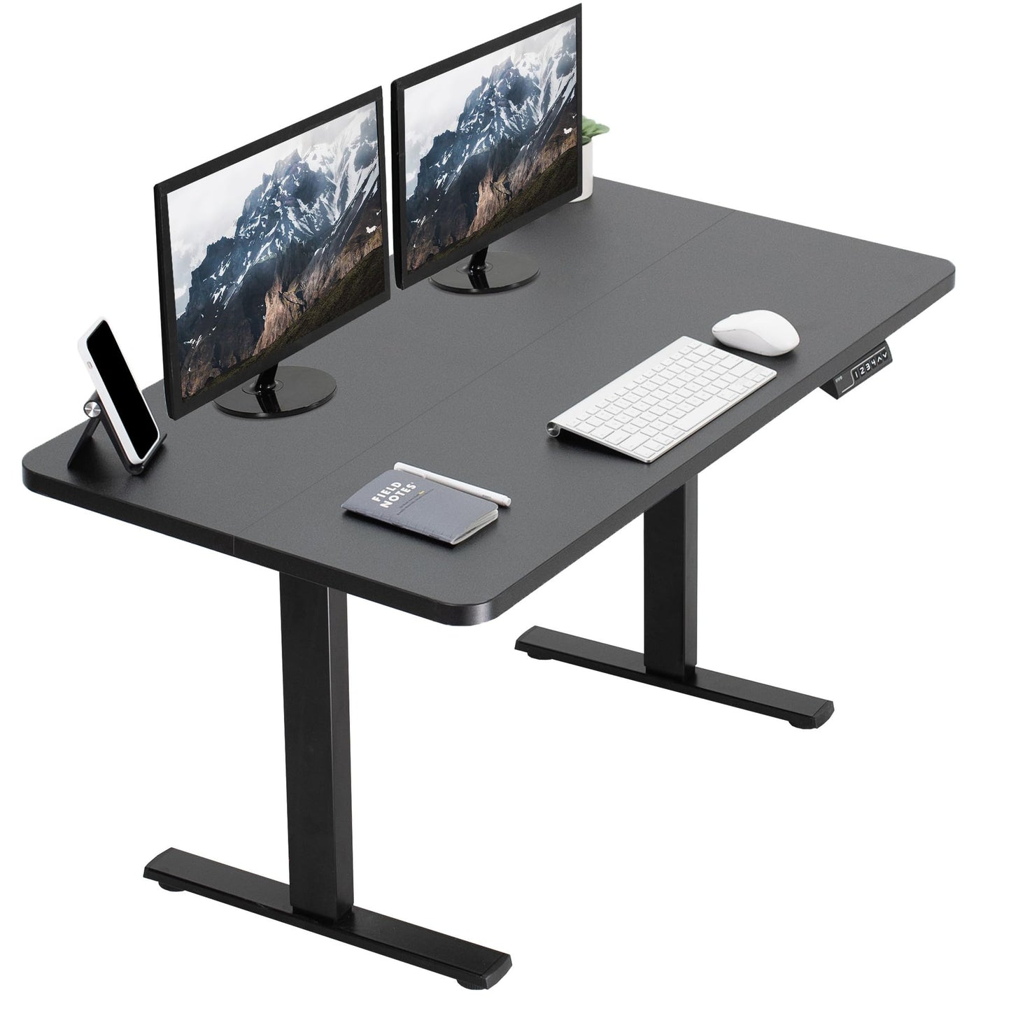 VIVO Electric 43 x 24 in Standing Desk, Memory Height Adjustment, 1B Series, Holds 220 lbs, Black Top, Black Frame, DESK-1B4B