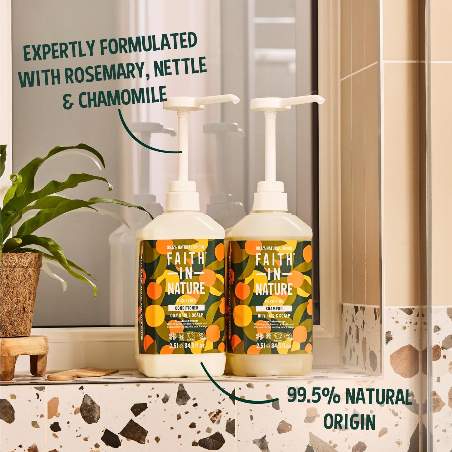 FAITH IN NATURE Natural Conditioner - Vegan & Cruelty Free, No SLS or Parabens - 84.5 fl oz, Grapefruit & Orange