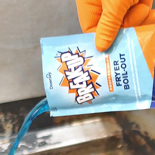 Diversey CBD991209 Break-Up Professional Fryer Boil-Out, Food Grade Degreaser & Cleans Deep Fryers, Kettles, Grates & More, Citrus Scent, Concentrate Liquid, 2-Ounce Packet