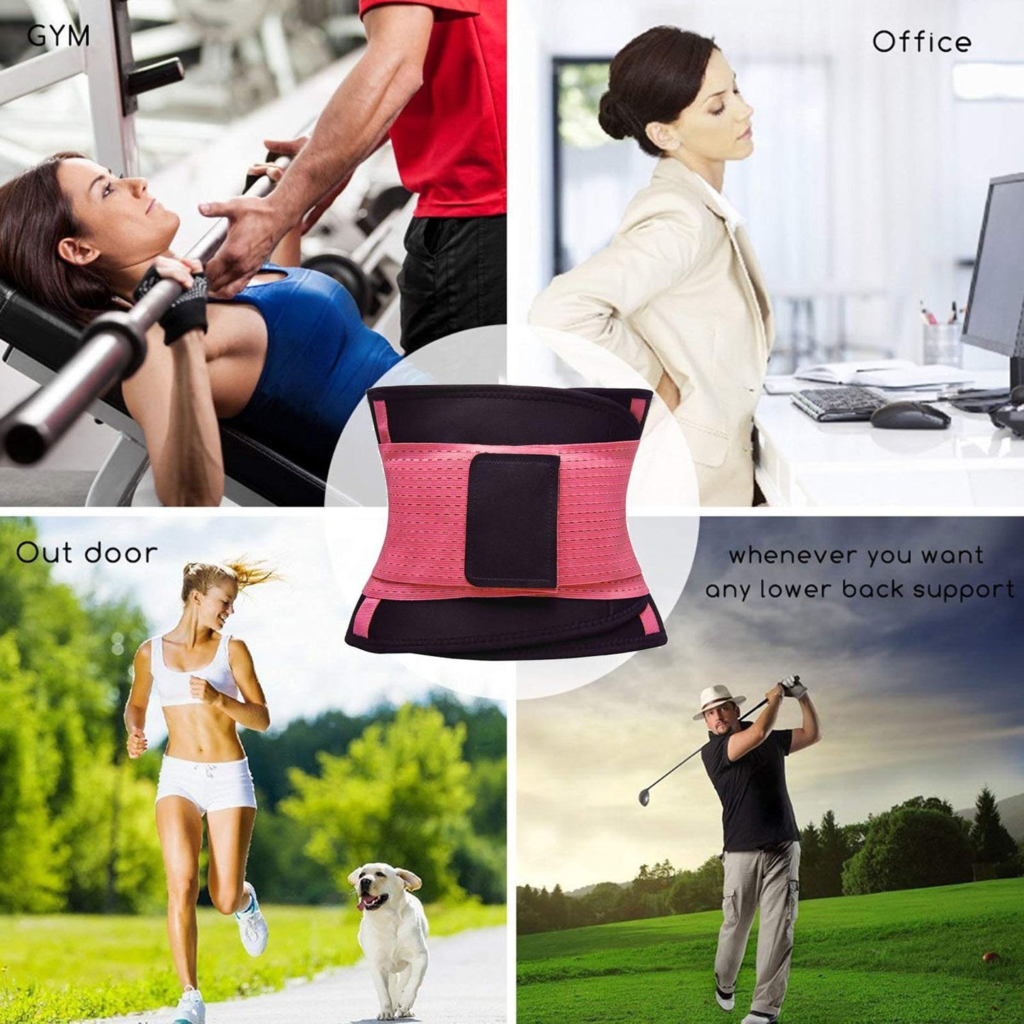 VENUZOR Waist Trainer Belt for Women - Waist Cincher Trimmer - Slimming Body Shaper Belt - Sport Girdle Belt (UP Graded)(Pink,X-Large)