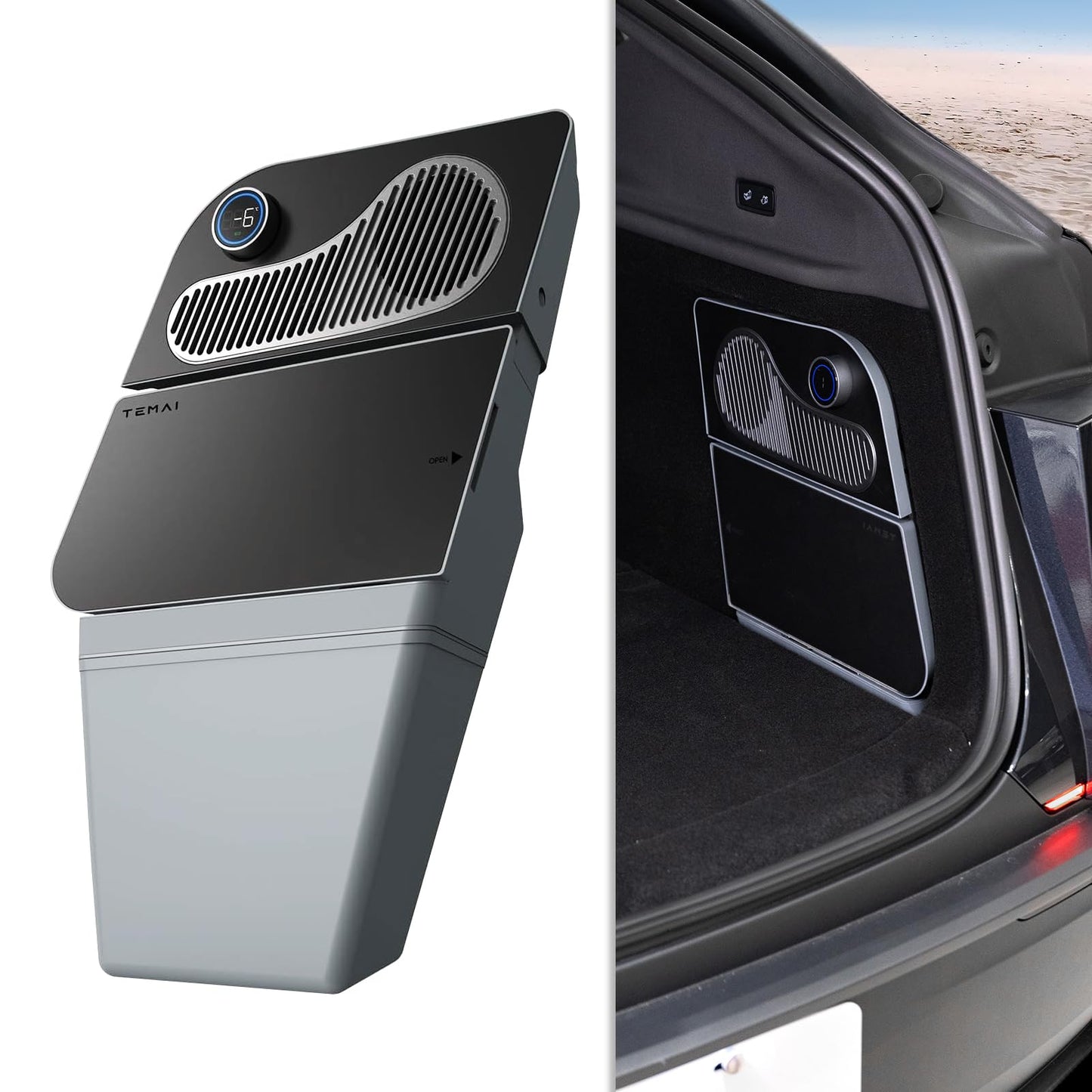 Tesstudio Car Refrigerator for Tesla Model Y 21-24, Model Y Junpier 2025+ 16L Capacity Trunk Car Fridge, -6°C Cooling, Portable Freezer Cooler for Camping, Outdoor Driving