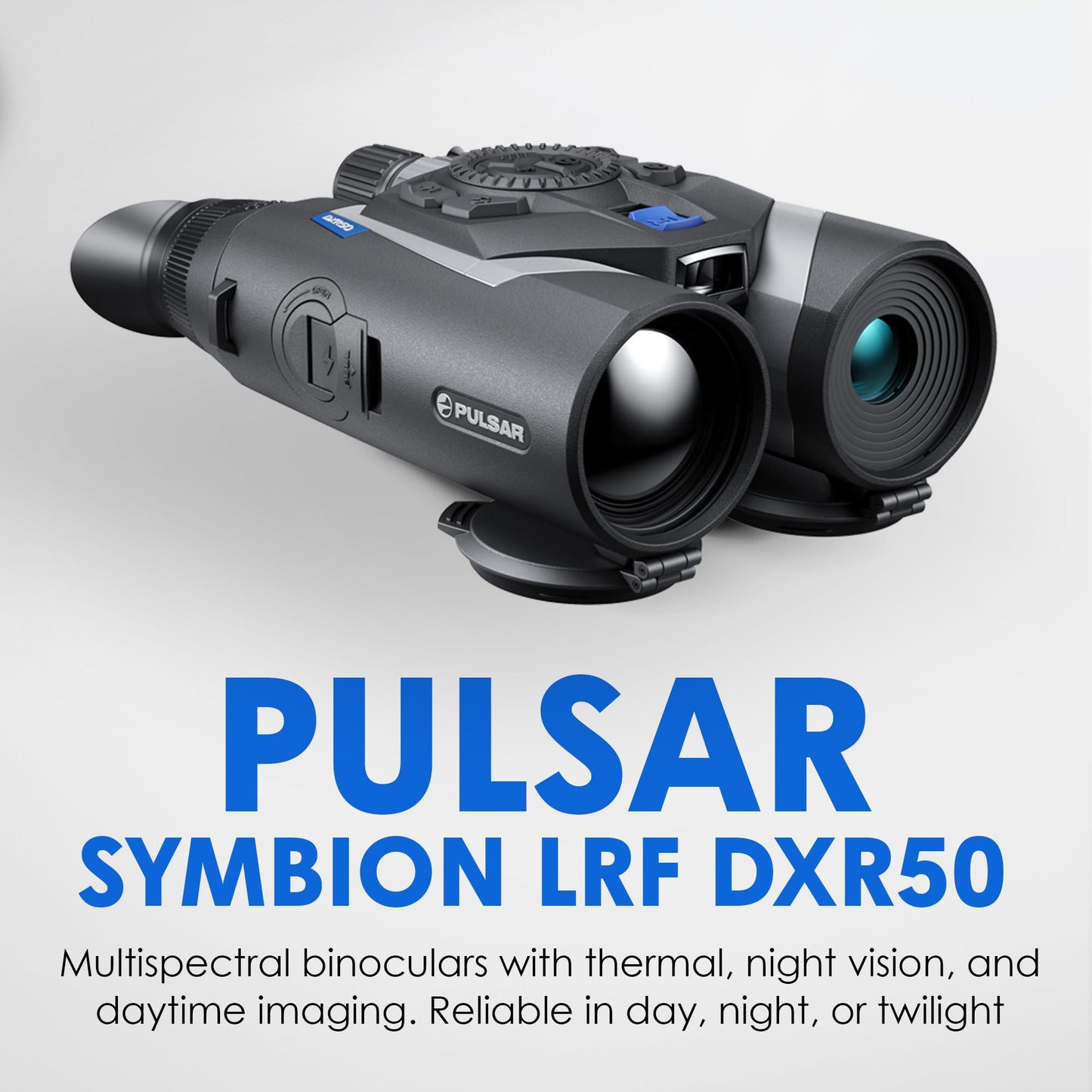 Pulsar Symbion DXR50 LRF Thermal and Digital Night Vision Binoculars with Laser Range Finder, 640x480 12 µm Sensor, 4-32x Magnification, Long Range Binoculars