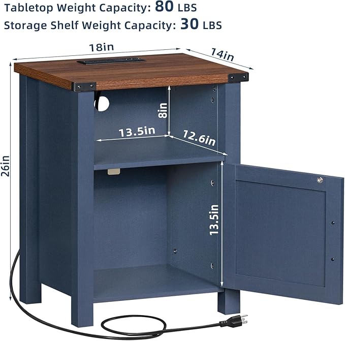 Joaxswe Dresser and Nightstand Sets, Farmhouse Furniture Set 6 Drawers Dressers for Bedroom and 18" Night Stand with Charging Station, 54" Dresser and Nightstand Set for Bedroom, Living Room
