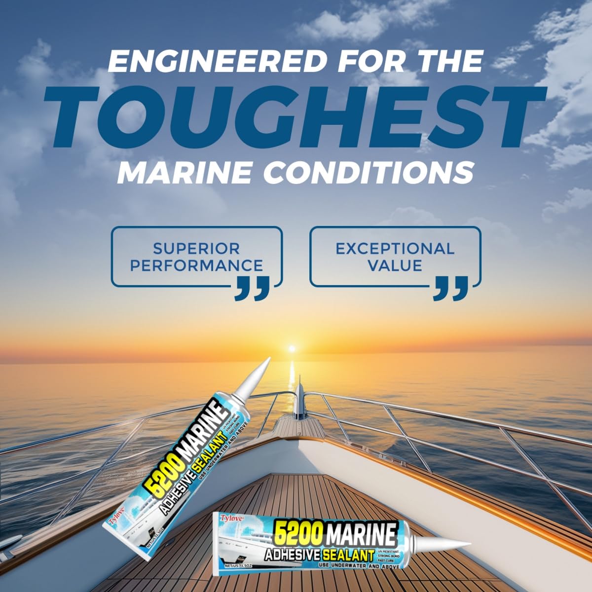 [Black] 3oz Marine Adhesive Sealant 5200 Fast Cure - Permanent, Watertight Bonding and Sealing - UV Resistant, Above & Below Waterline- for Boats, Hulls, Decks & RVs,Pond Sealant