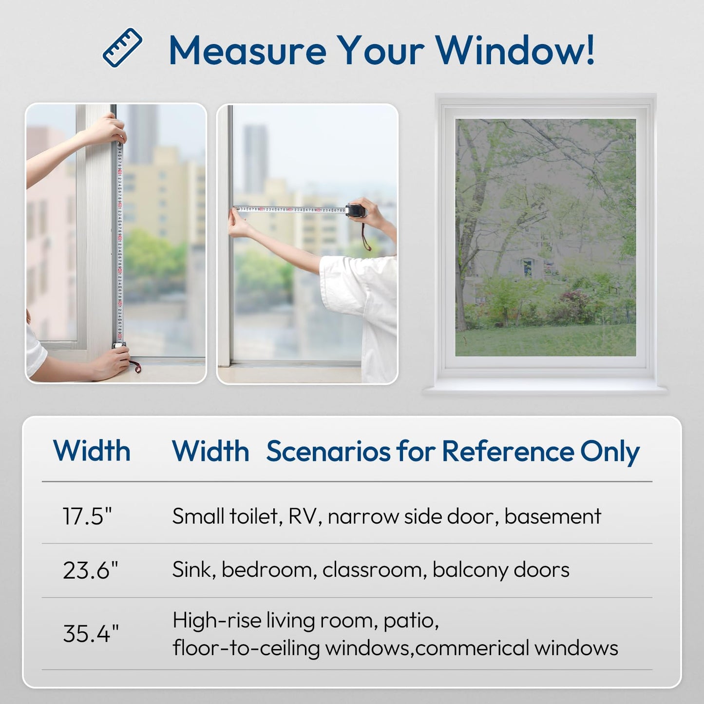 rabbitgoo One Way Window Privacy Film Tint with 3 Tools for Home, Sun Heat UV Blocking Control Reflective Mirror Tint Film See Out Not in Office Door Coverings, Black Silver, 17.5 x 78.7 inches