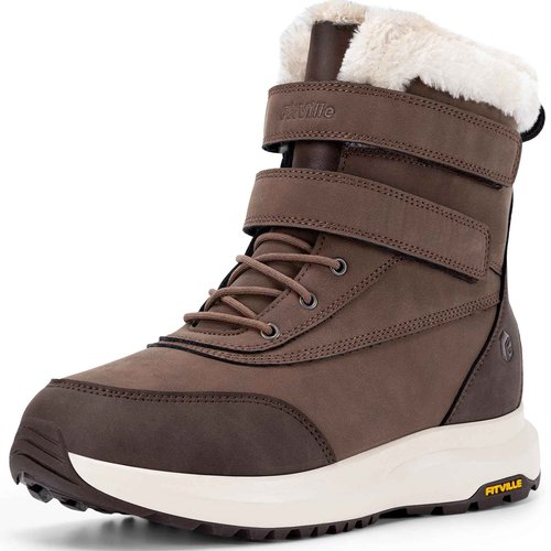 FitVille Wide Mens Snow Boots Fur Lining Extra Wide Winter Boots for Men Non-slip Warm Shoes for Outdoor Hiking