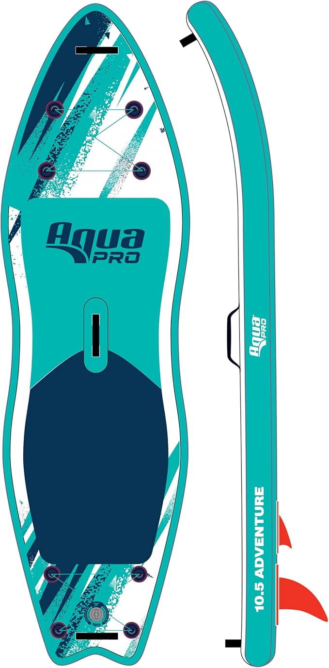 Aqua PRO Halcyon Adventure Inflatable Stand-Up Paddleboard iSUP, Scalloped Wide Stable Design with Non-Slip EVA Deck, Incl...