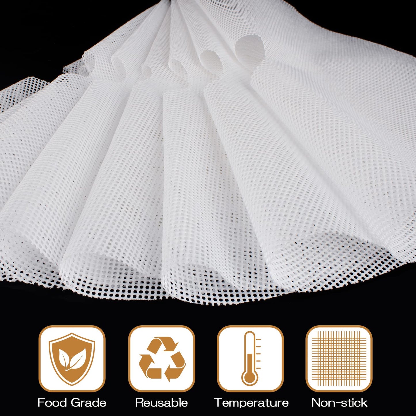 (8 Pack) Round Silicone Dehydrator Sheets, Dostk Premium Non Stick Silicone Mesh For Fruit Dehydrator, Tray Liner Reusable (Roun