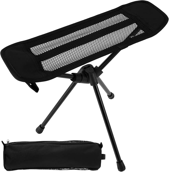 Tcwhniev Footrest Leg Rest Camping Chair Folding Camp Chair Footrest Portable Camping Footrest 15.55×17.9 Inch Camp Footrest Outdoor Chair Feet Rest Breathable Hammock Chair Foot Rest (Black)