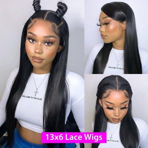Profairsor 13x6 Lace Front Wigs Human Hair Straight 180% Density Glueless Human Hair Wigs for Black Women 13x6 Straight Lace Front Wigs Pre Plucked Lace Wigs 26 Inch