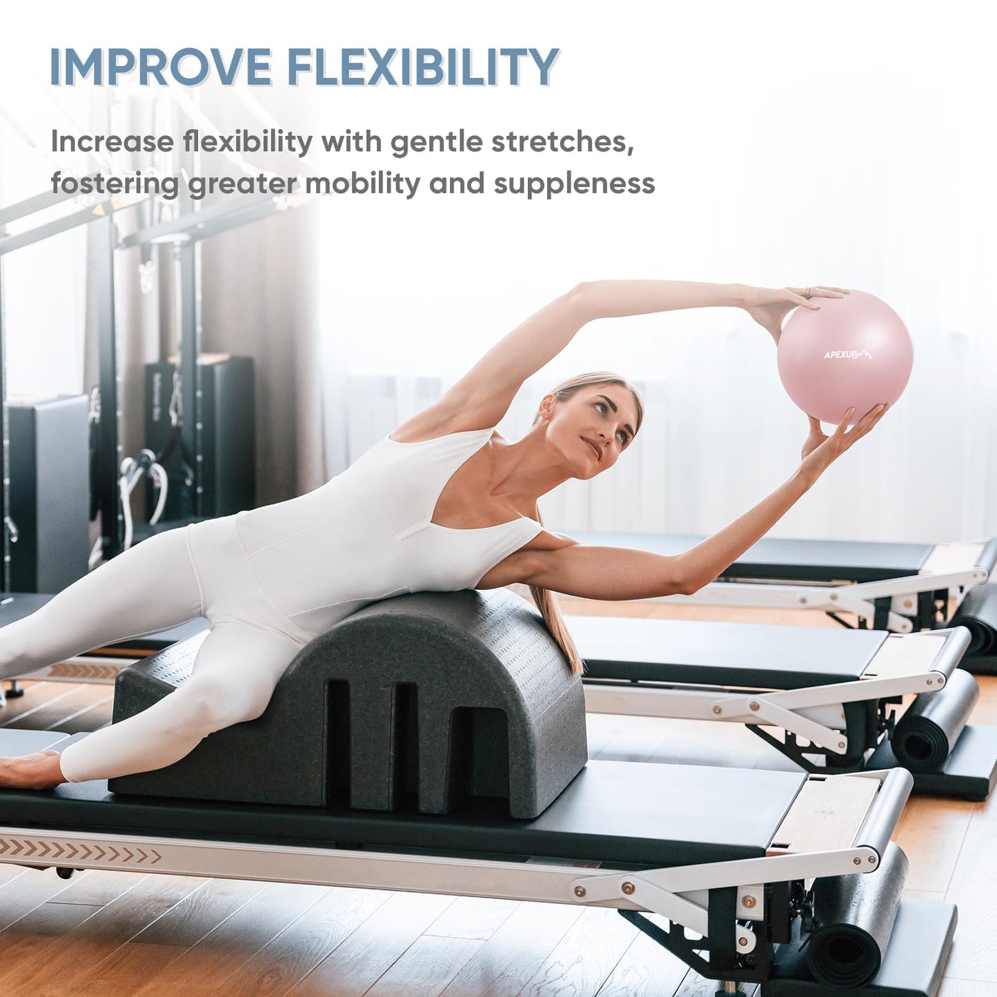 APEXUP Yoga Ball Exercise Ball, Heavy Duty Pilates Ball for Fitness, Balance, Core Workout, Physical Therapy (XXS (9") 23cm, Pink)