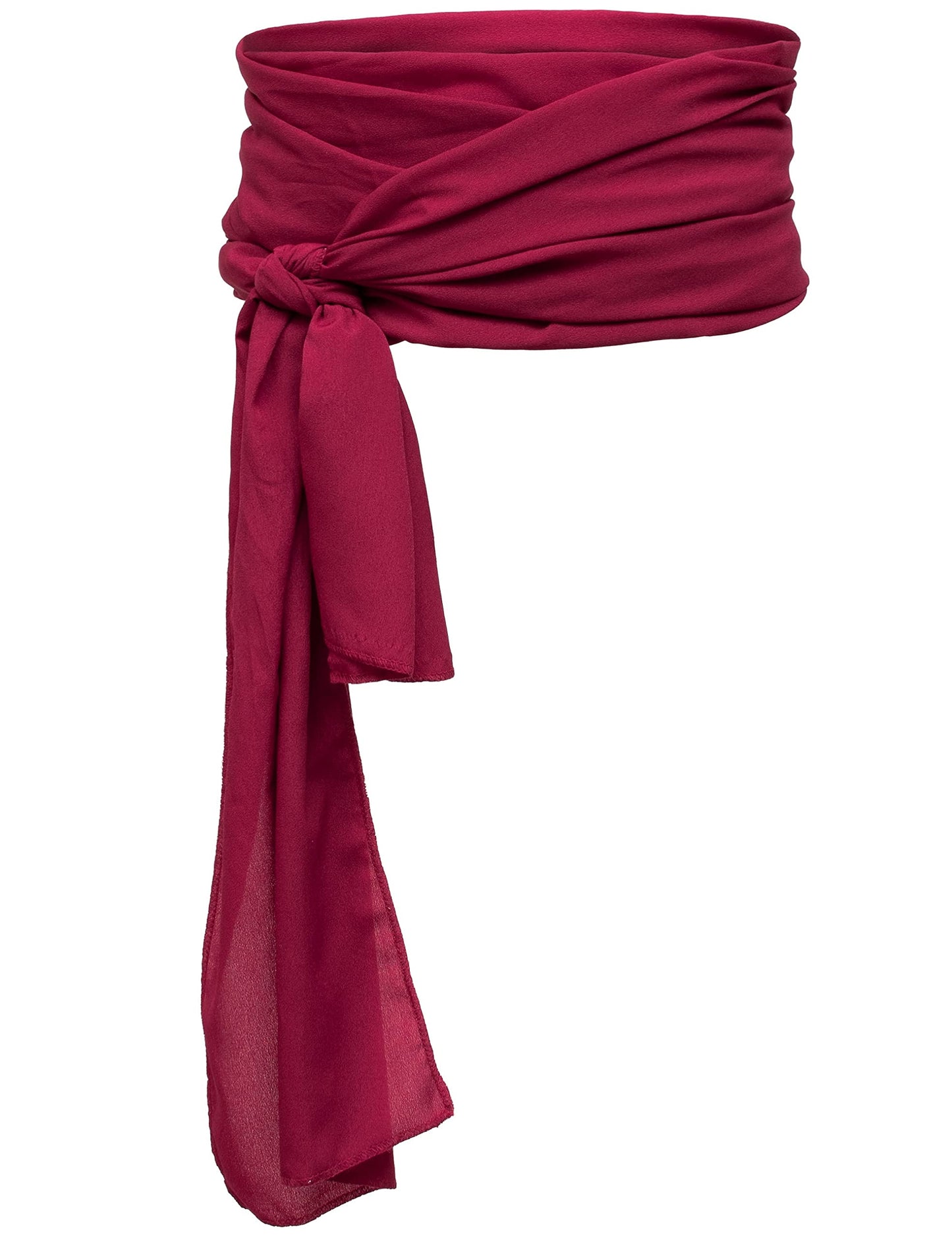 Pirate Costume Accessories/Plus Size Pirate Scarf Belt Waist Sash and Pirate Head Scarf Bandanas for Halloween Women Men (Wine Red)