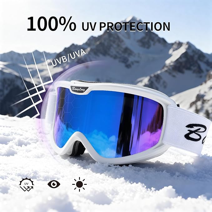 BangLong Ski Goggles, Snowboard/Snow Goggles Anti Fog UV Protection Design for Men Women Skiing, Skating,Snowmobilet,Youth