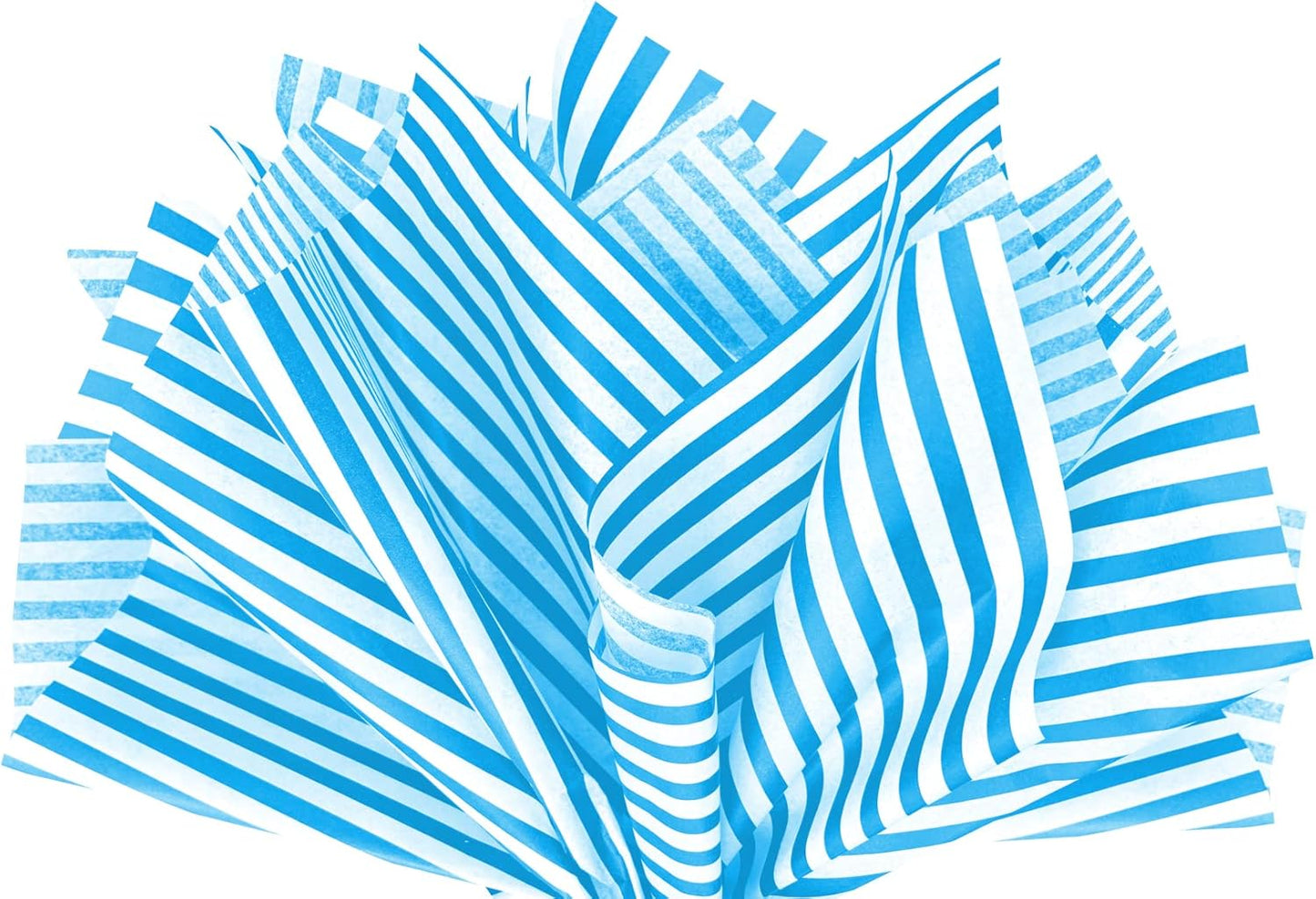 Flexicore Packaging Turquoise Blue Pin Stripe Print Gift Wrap Tissue Paper Size: 15 Inch X 20 Inch | Count: 100 Sheets | Color: Turquoise Pin Stripe