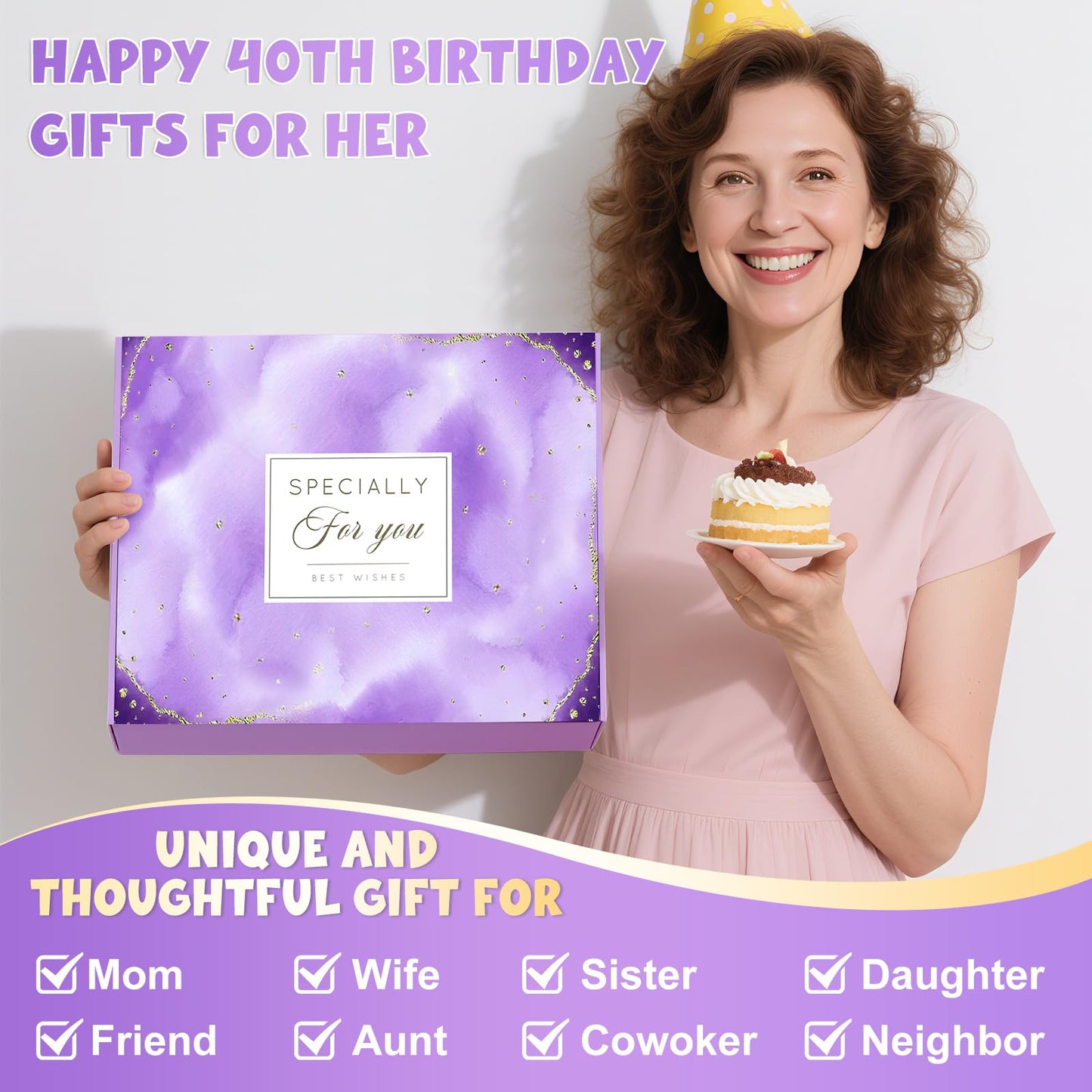 40th Birthday Gifts for Women Her, Funny Birthday Gifts for 40 Year Old Woman, Unique 40 Fabulous 1985 Tote Bag Set, Happy 40th BirthdayGift Basket for Her Mom Sister Friend Wife