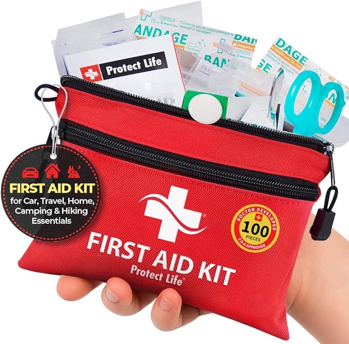 Protect Life Survival First Aid Kit for Home/Business, Camping Survival Kits | Mini Travel First Aid Kit | Camping Equipme...