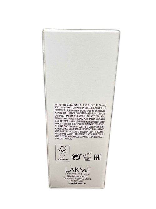 Lakmé K2.0 Hyaluronic Hair Treatment, Deep Hydration Treatment for Hair, Strengthens & Repairs, 3.5 Fl Oz